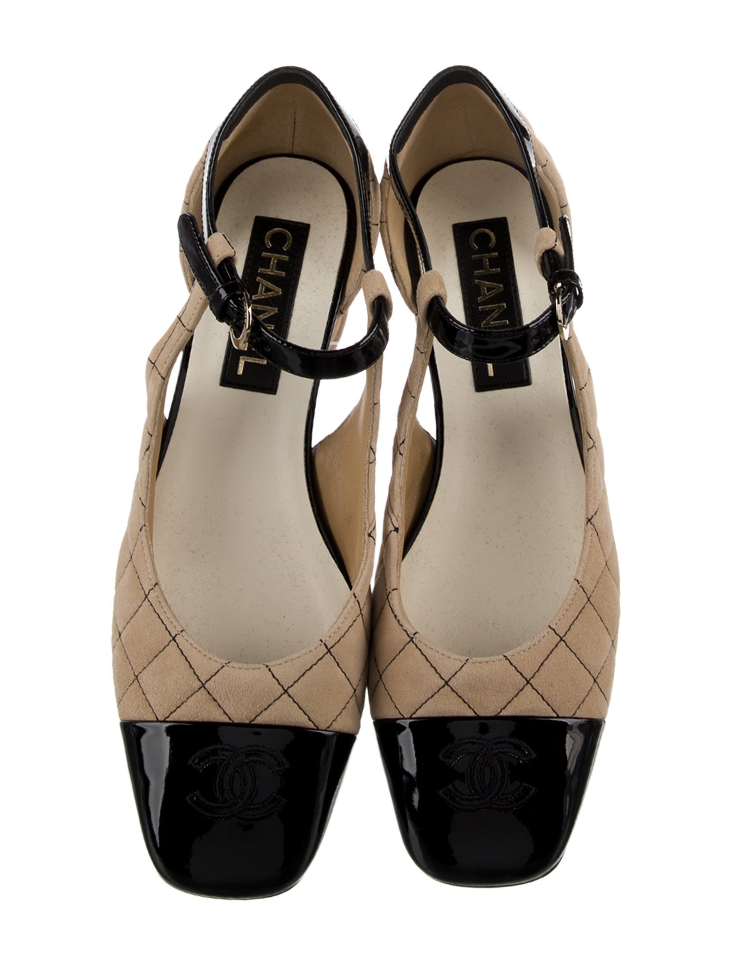 Chanel Interlocking CC Logo Suede D'Orsay Pumps